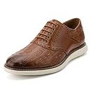 MEIJIANA Herren Oxfords Schuhe Herren Schnürhalbschuhe Leder Freizeitschuhe für Herren Business Schuhe Herren, Braun-06, 44 EU (11 UK)