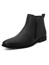 FENTACIA Black Vegan Leather Formal Chelsea Boots For Men - 9 UK