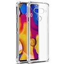 iCoverCase Compatible with LG V40 Case, Crystal Clear Soft TPU Shock Absorption Bumper Slim Thin Cover Case -Clear