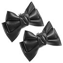 Holibanna 1 Pair Bow Shoe Clips Leather Dots Solid Color Shoe Clips Removable Shoe Clips Wedding Party Shoe Buckle Bag Clothing Hair Accessories for Women Girls Black