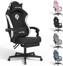SITMOD Gaming Chair Adults Footrest Blackwhite Fabric Ergonomic design