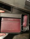 Brand New Michael Kors Harrison Card Case Wallet With Key Fob - Oxblood Burgundy