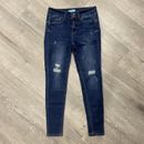 Wax Butt I Love You Women’s 28 Jeans Distressed Dark Blue Denim Bum Lift 90135