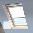 Skylight Stores pour fenêtres de toit Velux – Store occultant – Blanc brillant – Cadre en aluminium argenté (MK04)