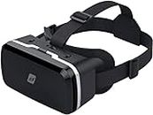 NK Occhiali 3D VR per Smartphone – Visori Intelligenti di Realtà Virtuale per Smartphone tra 4,7" - 6,53", Angolo Visione 90º, Rotazione 360°, Obiettivo e Pupilla Regolabile - Nero