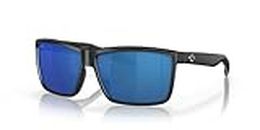Costa Del Mar Men's Rinconcito Sunglasses, Matte Black/Blue Mirrored Polarized-580p, 60 mm