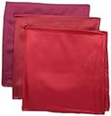 Stacy Adams Men's 100% Silk Hand Rolled 17"x 17" Pocket Square Three Piece Set, Burgundy/Medium Red/F.Red, One Size