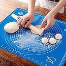 HOME SKILL® Silicon Fondant Baking Mat Chapati Atta Kneading Mat Non-Stick Fondant Rolling Mat Stretchable for Kitchen Roti Chapati Cake – Blue Color(Baking Mat 50 * 40 cm)