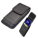 DFV mobile - Belt Case Cover Vertical with Card Holder Leather & Nylon for BLU Studio C 5+5 - Black