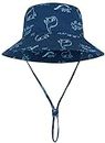 Baby Sun Hat Toddler Bucket Hats Summer Sun Protective Kids Beach Hats Wide Brim Outdoor Camping Hat for Boys Girls, B Navy Green, 1-2T