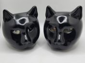 Unique High Quality Black Cat Candle Holder Ceramic Pair