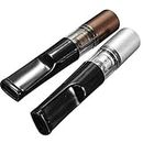 A.K.TRADERS Cleaning Reusable Ash Filter Cigarette Holder - Reduce Tar Smoke Tobacco -(Standard, Silver and Brown, 2 Pieces)