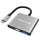 Sounce 3-in-1 USB C to HDMI Multiport Adapter -USB Type C Hub with 4K HDMI Output(4k/30HZ), USB-A 3.0, and USB C Power Delivery(60W/100W) for Mac OS/Window/Tablet and Android 7. 0 & Above Devices