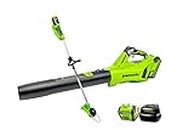 Greenworks 40V 12-Inch String Trimmer + Jet Blower, 4.0 AH Battery and Charger Included