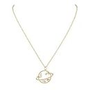 Vembley Gold Plated Earth Pendant Necklace for Women