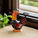 ExclusiveLane 'Homely Hen' Handpainted Metal TeaLight Candle Holder for Home Decoration Items & Garden Showpiece Items for Balcony (7 Inches)