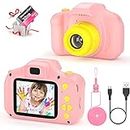 Kids Toys Birthday for 3-10 Year Old Boys Girls, Kids Camera 1080P 2inch HD Children Digital Cameras for Girls,Toddler Camera for 3-9 Year Old Boy (with 32G SD Card) (Pink)