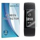 [3 Pack] MEZON Ultra Clear Screen Protector TPU Film for Fitness Tracker Fitbit Charge 4 and Charge 3 – High Protection, Shock Absorption (Charge 4, Clear)