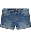 Lucky Brand Girls' Cuffed Jean Shorts, Stretch Denim with 5 pockets, Mid to High Rise Waist, Riley Ada, 12