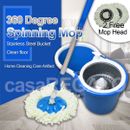 360° Spinning Mop Bucket Easy Clean 2 Free Spin Mop Heads | Replacement Mop Head