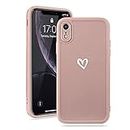 Micoden for iPhone XR Phone Case Cute Girls Silicone Shockproof Protective Bumper Cases with Love Heart Pattern Design for iPhone XR Pink