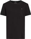 Tommy Hilfiger Boys Short-Sleeve T-Shirt Crew Neck, Black (Meteorite), 12 Years