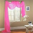 Luxury Discounts Beautiful Elegant Solid Hot Pink Sheer Scarf Valance Topper 38" X 216" Long Window Treatment Scarves