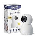 Halonix SecurCAM 360° 3MP 3K Pro HD Pan/Tilt Wi-Fi Smart Home Security Camera, 8X Digital Zoom, 2-Way Audio, Night Vision, Motion Detection, SD Card Slot, Live View,Android and iOS (White)