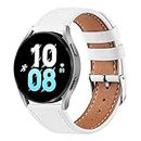 Leather Bands for Samsung Galaxy Watch 4 Band & Galaxy Watch 5 Bands 44mm 40mm/Samsung Galaxy Watch 6 Band 45mm Women/Men, 20mm Soft Leather Bands Replacement Straps