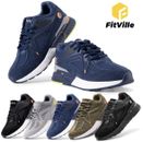 Fitville Extra Wide Sneakers Arch Fit Comfort Men's Walking Shoes for Flat Feet
