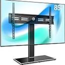 FITUEYES Universal TV Stand with Swivel Mount Height Adjustable for 50 inch to 80 inch TV