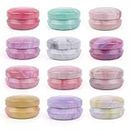 Framendino, 12 Pack Mini Tinplate Candle Tin Jars with Lids, Empty Reusable Round Travel Tin Cans Refillable Container Jars for Candle Making, Jewelry, Pendant
