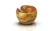 SAWI Hand-Crafted Decorative Wooden Yarn Storage Bowl, Knitting and Crocheting Accessories - 7 X 4 Inch, Antique & Modern, Yarn Pot - S.A. Wood International