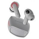 CrossBeats Fury Latest True Wireless Gaming Earbuds, 30ms Ultra Low Latency Noise Cancelling Bluetooth Earbuds with 6 Microphones, AAC, Dual Modes RGB Light, 80hr Playtime, Fast Charge (Grey)