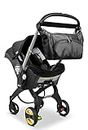hoodababy Essentials Diaper Bag Compatible with The doona Carseat/Stroller, Black, Faux Leather