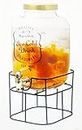 Raincart Imported Glassware Drinkware Dispenser 4 Liter, 1 Piece, with Black Stand,