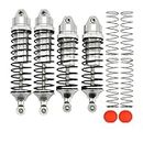 RCAWD Big Bore Full Aluminum Shocks for Traxxas Slash 4WD 4x4 Upgrades Parts, 1/10 Traxxas Stampede 4WD 4x4,Traxxas Hoss 4WD 4x4,Traxxas Rustler 4WD 4x4(Silver)