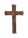 Ajuny Wooden Wall Cross Plaque Hanging Celtic Hand Carvings Religious Home Decor Size 12x8 Inch