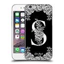 Head Case Designs Officially Licensed Nature Magick Letter S B & W Monogram Flowers 2 Soft Gel Case Compatible with Apple iPhone 6 / iPhone 6s