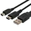2 in 1 USB Charging Cable Compatible With Nintendo 3DS,DSi,DSi XL & DS Lite - 1M Long