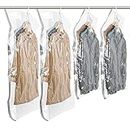 TAILI Hanging Vacuum Storage Bags Space Saver Bags for Clothes, Set of 4 (2 Long, 2 Short), Vacuum Sealer Bags for Coats, Suits and Jackets, Closet Organizers and Storage