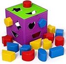 Sanghariyat® Shape Sorting Cube with 18 Blocks Colorful Sorter Box Activity Toys Baby and Toddler Learning and Educational Sorting and Matching Activity Cube Toy My First Baby Toys Gift for Kids