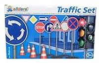 alldoro 60097 XXL-Verkehrsset Big Set Verkehrskunde mit Ampel, Verkehrszeichen, Pylonen für Kinder-41 TLG, bunt, 75 cm