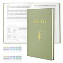 LEIFEOSH Recipe Notebook, Recipe Notebook, Recipe Holder to Write in Your Own Recipes, Green