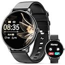 Smart Watch for Men Women (Answer/Make Calls), Smartwatch for Android iPhone, 1.39" Fitness Tracker with Heart Rate Blood Oxygen Sleep Monitor Pedometer (Black)