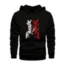 FASHION AND YOUTH Latest & Stylish Unisex Naruto Nine-Tail Anime Design Printed Hooded Hoodies | Pullover Sweatshirts for Men & Women Black