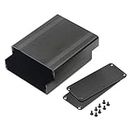 JIUWU Surface Drawing Split Aluminum Enclosure Project Box Electronic Enclosure Case for PCB Board DIY, 88x38x100mm (WHL), Black