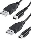 Mellbree Cable de carga para Nintendo 3DS (2 unidades, 1,2 m, cable de carga para Nintendo 3DS, 3DSXL, DS, DSI, 2DS, 2DS XL, USB A 2.0, 1 A), color negro