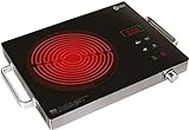 KWW 2000W Infrared Induction Cooktop for All Utensils | Touch Sensor Digital Display with Steel Body | Energy Saver | 4 Digit Bright LED Display | Auto Cut-Off | 1 Year Warranty