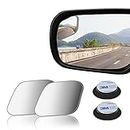 2 pcs Blind Spot Mirrors, 2" Diamond Ultra-thin Frameless HD Glass Convex Side Rear View Mirror with Wide Angle Adjustable Stick for Cars SUV and Trucks, Pack of 2